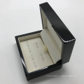 Boîte en bois noir de luxe pour bouillons de manchette personnalisé